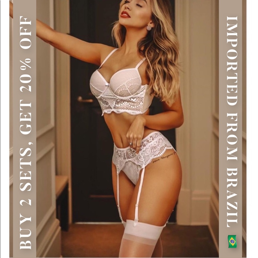 Cropped bra, Panty,garter belt,knee socks - Picture 2 of 10